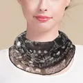 Black and white polka dot silk neck gaiter with mesh texture and lace print design - Black White Lace Dot (5996470610106)