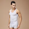 Herren Strickweste aus Seide mit passender Boxershorts, atmungsaktiv und schmale Passform - L / Silbergrau