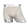 Men's silk boxer briefs in apricot color, high-end breathable seamless knitted underwear - L / Beige