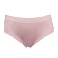 Seamless pink silk panties with delicate thermal lace floral trim for women - L / Dusty Pink