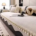 Cojín para sofá blanco crema con textura ondulada y elegantes detalles de flecos decorativos - 70*70 / Beige