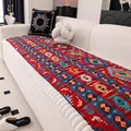 Bohemian geometric ethnic pattern thick non-slip sofa cushion in red and blue - 70x70 / Red