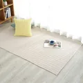 Rectangle beige quilted cotton floor mat with diamond pattern for home or picnic - 110x210cm / Beige
