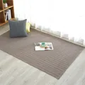 Brown quilted cotton floor mat with diamond stitching on light wood floor in cozy room - 110x210cm / Coffee