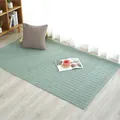 Quilted green cotton floor mat with diamond texture and non-slip backing for home - 45x45cm / Pillow Cover Only / Green