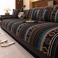 Copridivano bohémien in ciniglia con motivi blu e cuscini coordinati - 70x70 / Nero
