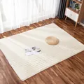 Tappeto di peluche spesso bianco crema con trama a righe per un soggiorno accogliente - 60*180 / Beige