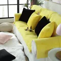 Bright yellow plush rabbit fur sofa cover with non-slip backing for winter warmth - 110*240 / Bright Yellow