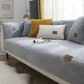 Thick lamb wool sofa cover set in grey with colorful pillows for cozy winter home decor - 70x70 / Gray