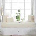 Creamy white plush bay window mat with matching pillows for modern home decor - 60cmx180cm / Beige