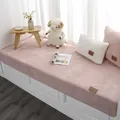 Pink faux lamb wool balcony cushion with matching pillow and premium leather label - 70*150 / Pink