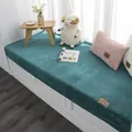Thick peacock blue lamb wool balcony cushion with matching pillow for tatami seating - 70*150 / Dark Green