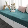 Tapis de rebord de fenêtre en peluche sarcelle, coussin tatami doux et antidérapant - 30x50 / Taie d'oreiller lombaire / Vert Foncé