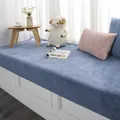Coussin de fenêtre en laine d'agneau bleu gris épais avec texture pelucheuse - 30x50 / Taie d'oreiller lombaire / Bleu