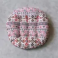 Round Bohemian style cotton linen seat cushion with ethnic geometric patterns - Pattern-4