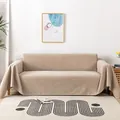 Wasserdichte beige Samt-Sofaüberwurf mit minimalistischem Design und schwerer Textur - 180x180cm / Khaki