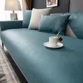 Waterproof peacock blue non-slip sofa cover with premium leather texture for pets - 50*70 / Losen Dark Green