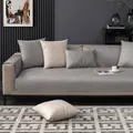 Funda de sofá impermeable en tela gris y beige con textura antideslizante - Grande / Gris claro