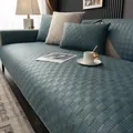 Dunkelblaue gesteppte Sofa-Schutzmatte mit Rautenmuster und rutschfester Textur - Grün-Dunkelgrün