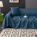 Waterproof sea blue sofa cover and square pillow made of scratch-resistant fabric - 210*130 / Blue
