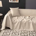 Waterproof cream beige textured sofa cover made of soft woven anti-scratch fabric - 210*130 / Beige