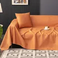 Housse de canapé étanche orange en tissu technique avec taie d'oreiller assortie - 30*50 / Taie d'oreiller lombaire / Orange miel