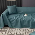 Housse de canapé imperméable en velours bleu canard avec coussin assorti décor moderne - 30*50 / Taie d'oreiller lombaire / Vert Foncé