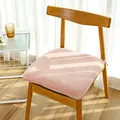 Pink plush chair cushion made of soft faux fur with ties for home and office chairs - Square Style / Pink