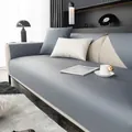 Waterproof faux leather sofa cover in Morandi grey and cream with lychee texture - 70*70 / Grace Dark Gray