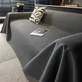Macro view of dark grey waffle weave texture and premium fabric detail on sofa cover - 190*130 / Dark Gray