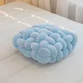 Coussin noué tissé à la main bleu clair pour canapé et décor de bureau - Aqua