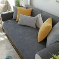 Protector de sofá impermeable gris oscuro y beige con cojines de terciopelo suave - 70x70 Estilo Cuadrado / Nuevo Gris Oscuro Pana Dobladillo