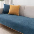 Funda de sofá impermeable azul oscuro con textura antideslizante y cojines decorativos - 70x70cm / Azul marino