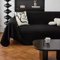 Copridivano nero a nido d'ape impermeabile con moderna trama a maglia chic - 180x150cm / Nero