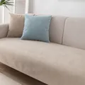 Funda de sofá impermeable beige a rayas con cojines de estilo minimalista - 70x70cm / Caqui