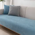 Funda de sofá azul impermeable de tela chenilla antideslizante con cojines a juego - 70x70cm / Azul claro