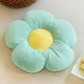 Coussin en peluche tournesol vert menthe et jaune avec texture douce en fausse fourrure - Vert