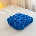 Coussin nœud en velours bleu foncé fait main pour canapé ou chaise de bureau - Bleu