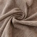 Black and brown herringbone chenille sofa cover with thick texture and fringe - Light Camel