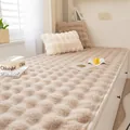 Alfombrilla para alféizar en felpa de burbujas marrón camello con textura suave 3D - Marrón