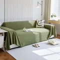 Olive green jacquard sofa cover with diamond patterns and creative lighting - 180*150 / Tea Green