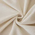 Herringbone chenille sofa throw in cream white with premium woven texture and fringe detail - Beige