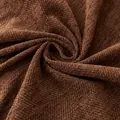 Deep brown herringbone chenille sofa cover with fringed texture and woven pattern - Chocolate