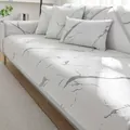 White waffle textured sofa cushion cover with grey marble pattern for summer decor - 70*70 / Minimalist Gray