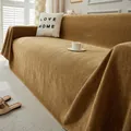 Ginger yellow herringbone sofa cover cloth with tassels for full furniture protection - Herringbone Handkerchief - Khaki / 180*90