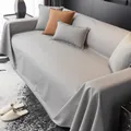 Funda de sofá gris impermeable en piel de cordero sintética, protector antideslizante - Gris claro / 195*130cm