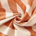 Chenille bed runner in orange and cream stripes with soft bohemian woven texture - Bohemian Orange