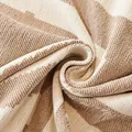 Bohemian chenille bed runner in beige striped chunky knit texture for hotel decor - Bohemian Milk Tea