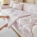 Funda de sofá damasco europea en rosa y blanco con bordado elegante y tela gruesa - 70x70cm / Rosa