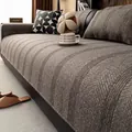 Japanese style brown herringbone sofa cushion with thick non-slip linen texture fabric - 70x70cm / Dark Gray